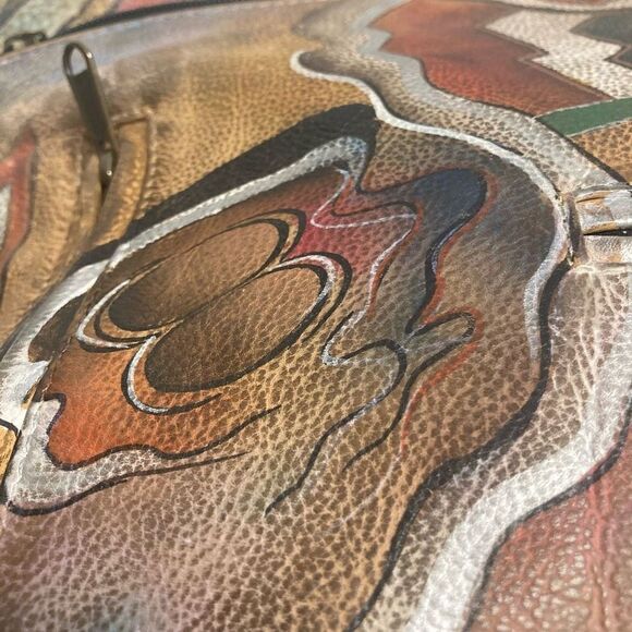 ANUSCHKA Women’s Aztec Style Handbag Multicolored Size 11X2.5X10.5 Genuine Leath - Picture 9 of 12